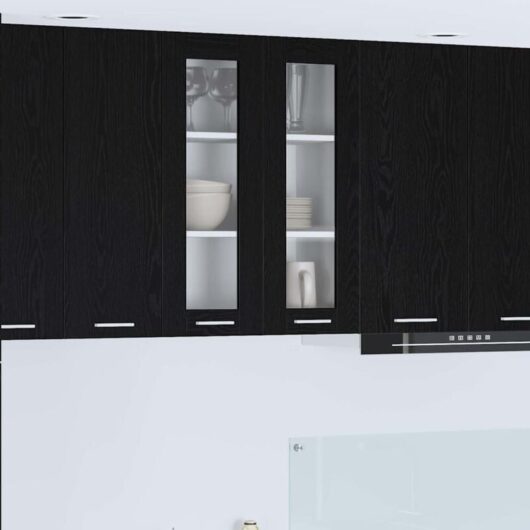 Hanging Cabinet Riga Black Oak 60 x 31 x 80 cm Engineered Wood vidaXL