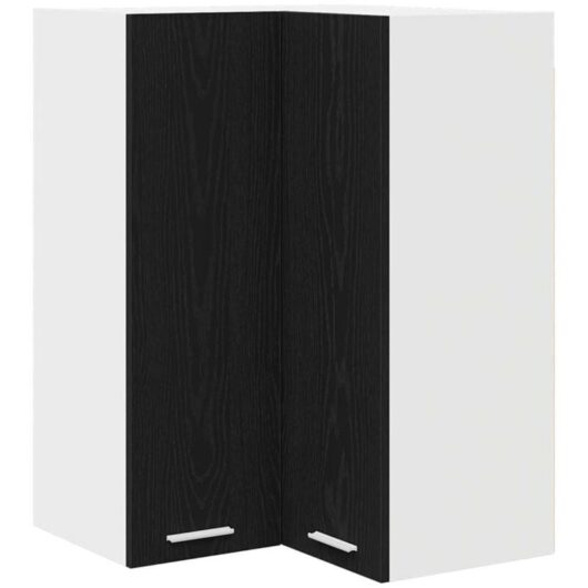 Hanging Cabinet Riga Black Oak and White 57 x 57 x 80 cm vidaXL