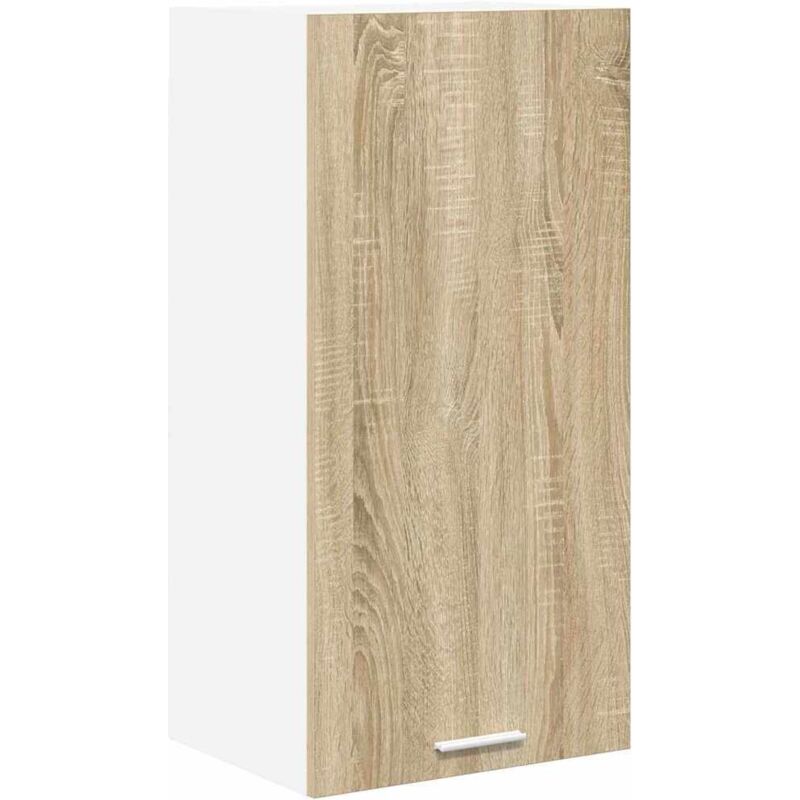 Hanging Cabinet Riga Sonoma Oak and White 40 x 31 x 80 cm vidaXL