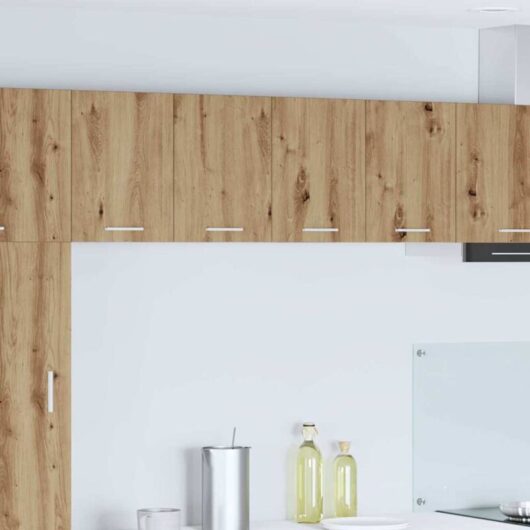Hanging Cabinet with Shelf Riga 2 pcs Artisan Oak and White vidaXL