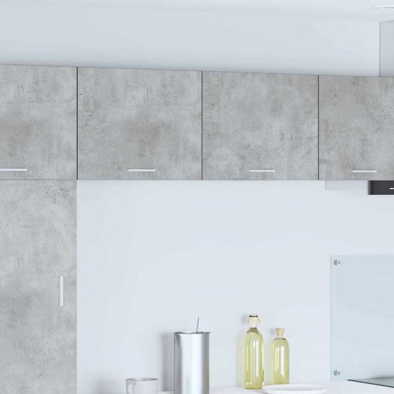 Hanging Cabinet with Shelf Riga 2 pcs Concrete Grey and White vidaXL
