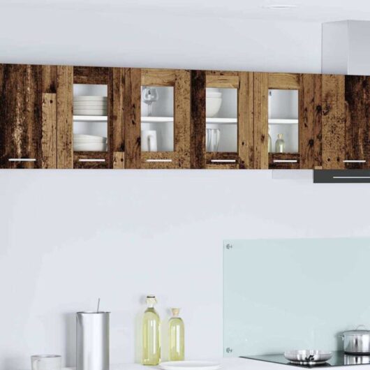 Hanging Cabinet with Shelf Riga 2 pcs Old Wood 60 x 31 x 40 cm vidaXL
