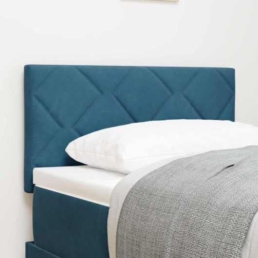 Headboard Wall-mounted Geometric Manual Dark blue 80 cm Velvet Vidaxl