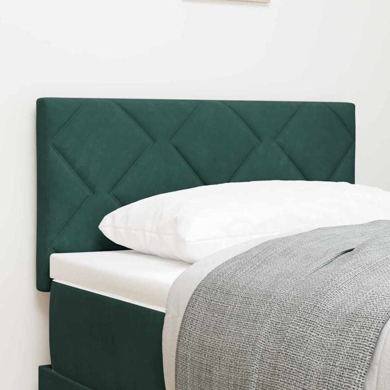 Headboard Wall-mounted Geometric Manual Dark green 80 cm Velvet Vidaxl