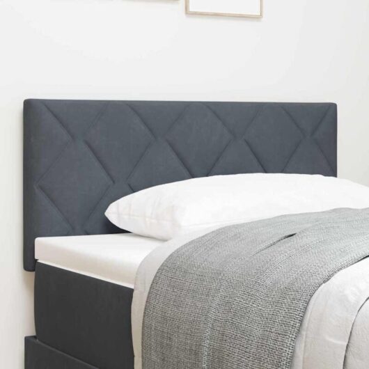 Headboard Wall-mounted Geometric Manual Dark grey 100 cm Velvet Vidaxl