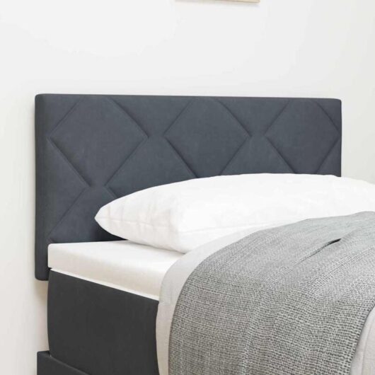 Headboard Wall-mounted Geometric Manual Dark grey 80 cm Velvet Vidaxl