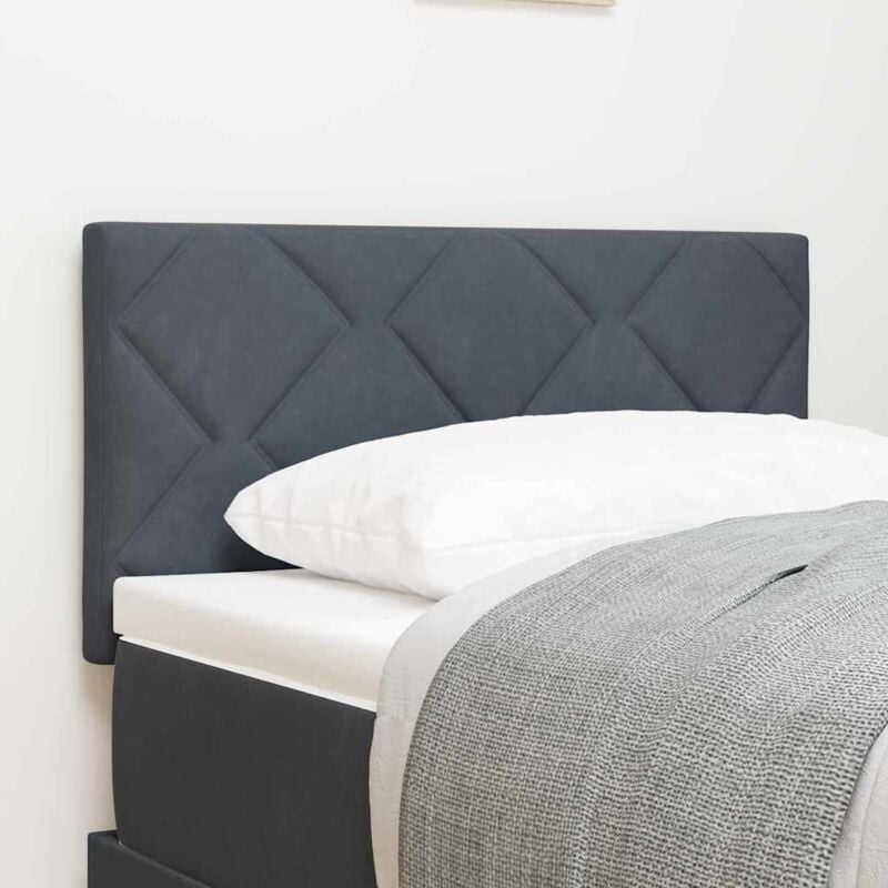 Headboard Wall-mounted Geometric Manual Dark grey 80 cm Velvet Vidaxl