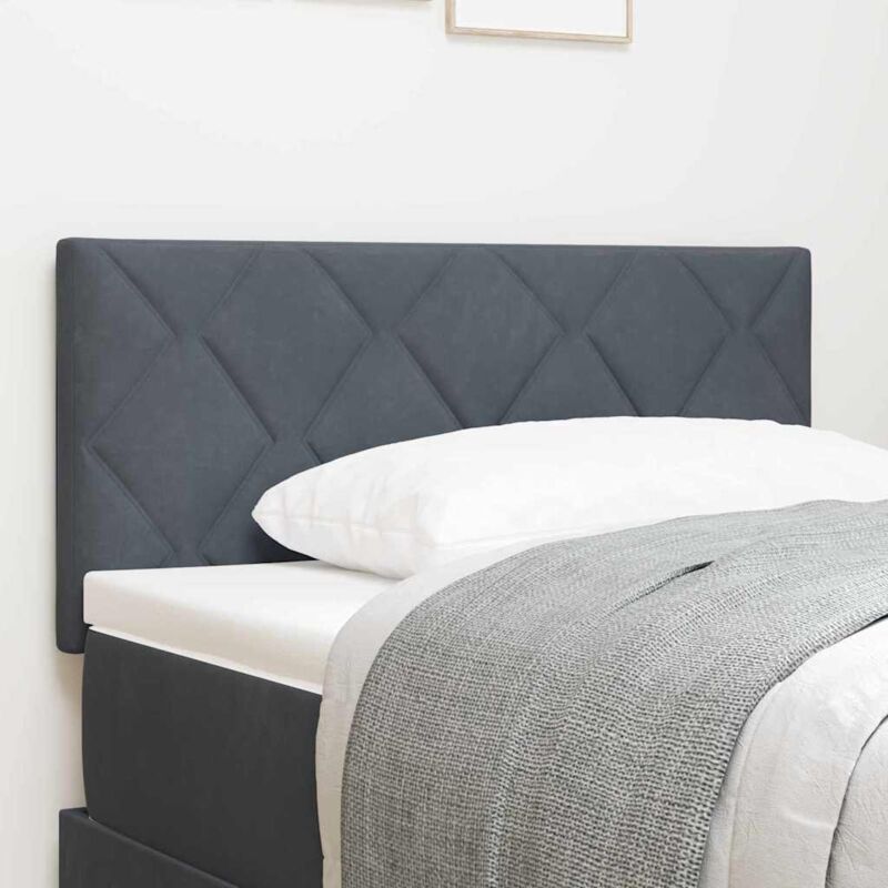 Headboard Wall-mounted Geometric Manual Dark grey 90 cm Velvet Vidaxl