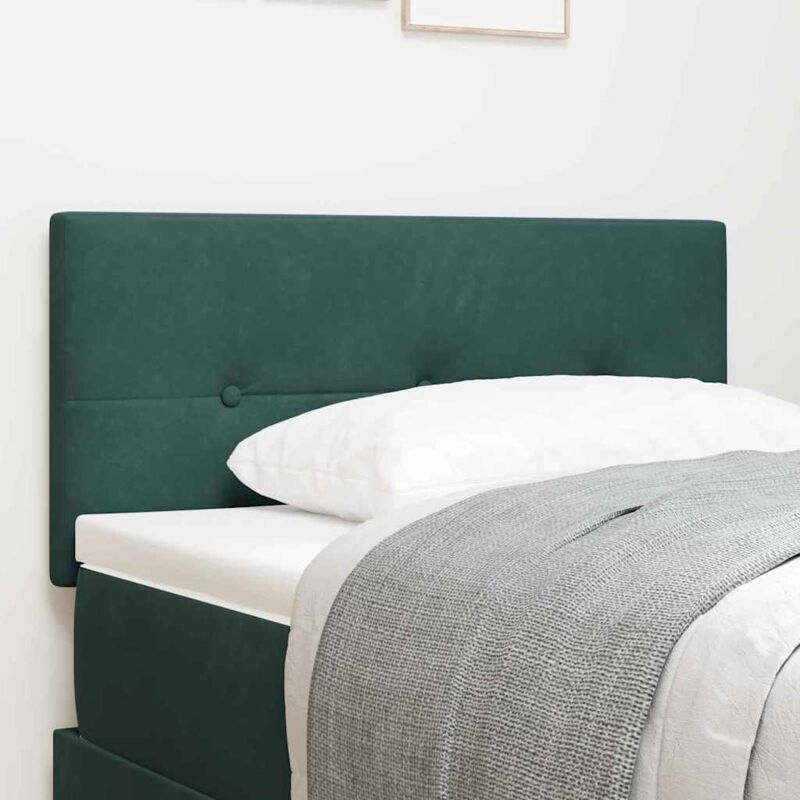 Headboard Wall-mounted with Headboard Dark green 80 cm Velvet Vidaxl