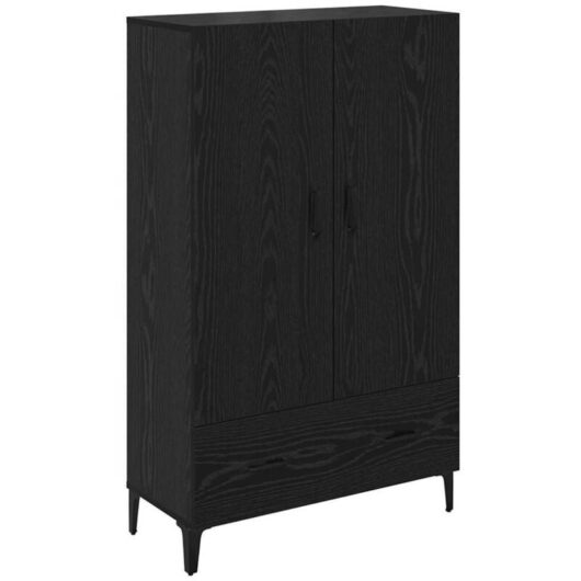 Highboard Black Oak 70 x 31 x 115 cm Engineered Wood and Iron vidaXL