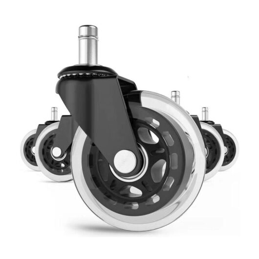 Linghhang - Pack of 5, 11x22mm 2.5in Office Chair Caster Wheels Replacement Rubber Chair Casters for Hardwood Floors and Carpet