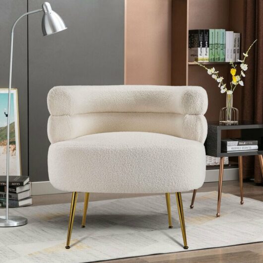 Livingandhome - Curved Upholstered Single Sofa Accent Chair