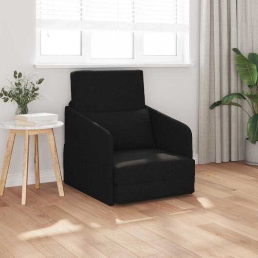 Sofa Bed Black 65 x 80 x 83 cm Fabric Vidaxl