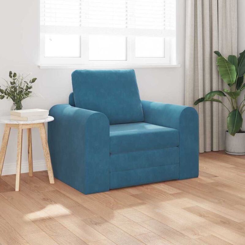 Sofa Bed Blue 98 x 71 x 83 cm Velvet Vidaxl