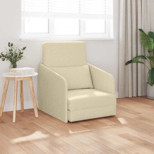 Sofa Bed Cream 65 x 80 x 83 cm Fabric Vidaxl
