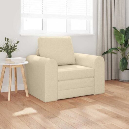 Sofa Bed Cream 98 x 71 x 83 cm Fabric vidaXL