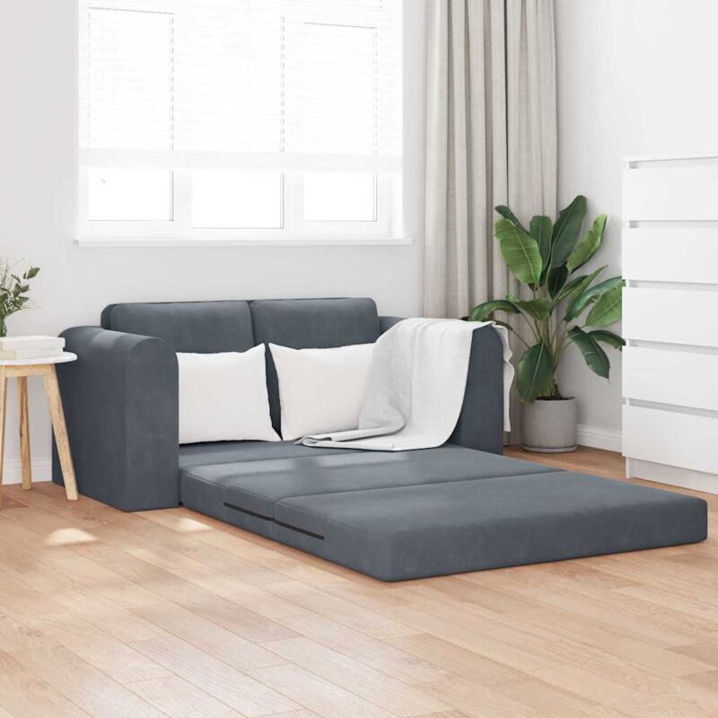 Sofa Bed Dark grey 148 x 71 x 83 cm Velvet Vidaxl