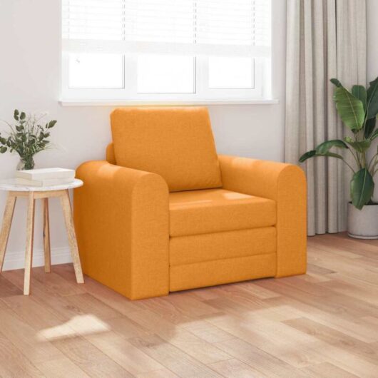 Sofa Bed Dark yellow 98 x 71 x 83 cm Fabric Vidaxl