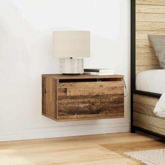Vidaxl - Wall-mounted Bedside Cabinet 2 pcs Old wood 50 x 36 x 30 cm