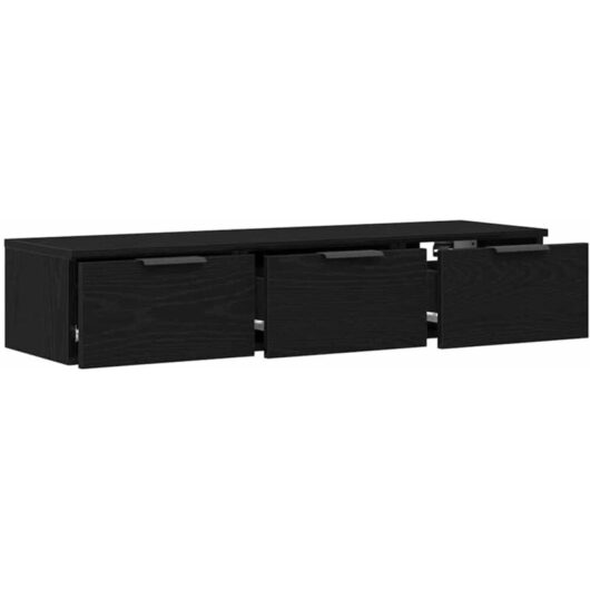Wall Cabinet Black oak 102 x 30 x 20 cm Engineered wood Vidaxl