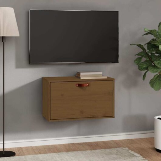 Wall Cabinet Honey Brown 60x30x35 cm Solid Wood Pine Vidaxl