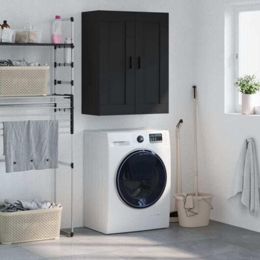 Wall Mounted Cabinet Black 69.5x34x90 cm Engineered Wood Vidaxl