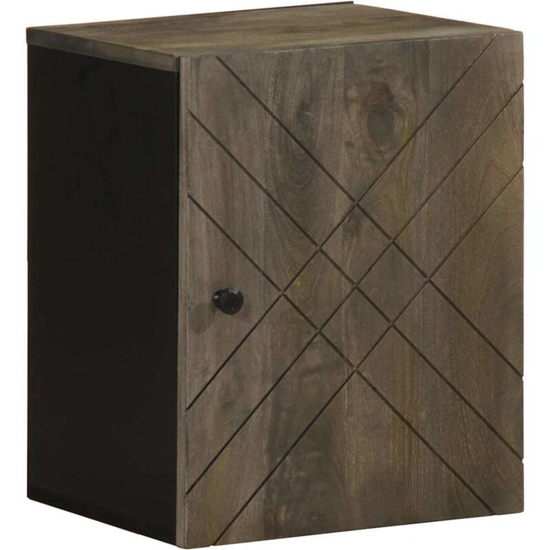 Wall-mounted Bathroom Cabinet Black 38x33x48 cm Solid Wood Mango Vidaxl