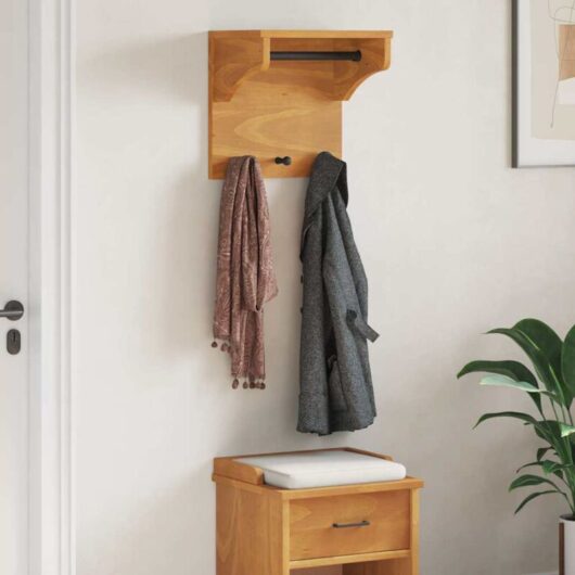Wall-mounted Coat Rack sandnes 43x30x42 cm Solid Wood Pine Vidaxl