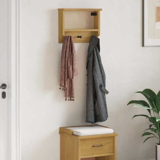 Wall-mounted Coat Rack sandnes 45x12x35 cm Solid Wood Pine Vidaxl