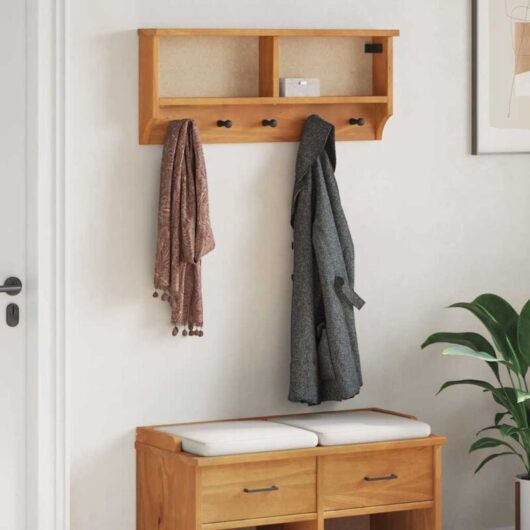 Wall-mounted Coat Rack sandnes 87x12x35 cm Solid Wood Pine Vidaxl
