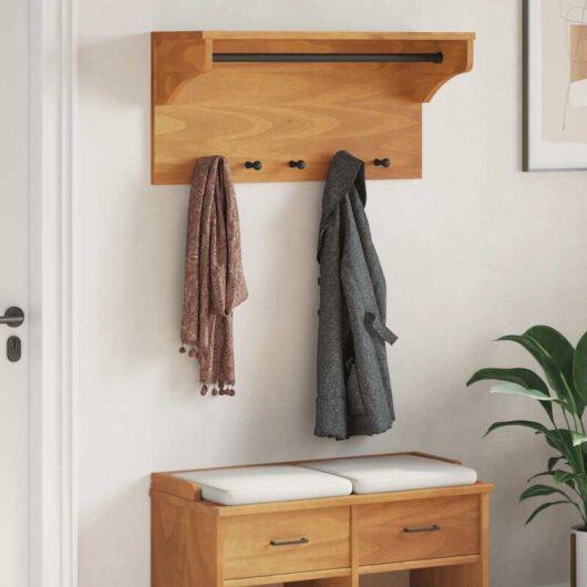 Wall-mounted Coat Rack sandnes 87x30x42 cm Solid Wood Pine Vidaxl