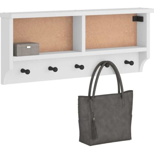 Wall-mounted Coat Rack sandnes White 87x12x35 cm Solid Wood Pine Vidaxl