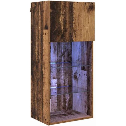 Wall-mounted TV Cabinet Wall-mounted Old Wood Engineered Wood vidaXL