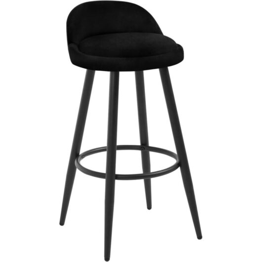 1x Tall Bar stools. Bar chairs with Backrest. Kitchen stools. Breakfast stools Black - Woltu