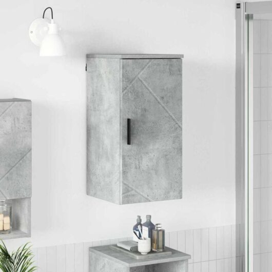Bathroom Cabinet Wall-mounted Concrete Grey 30 x 31.5 x 61 cm vidaXL