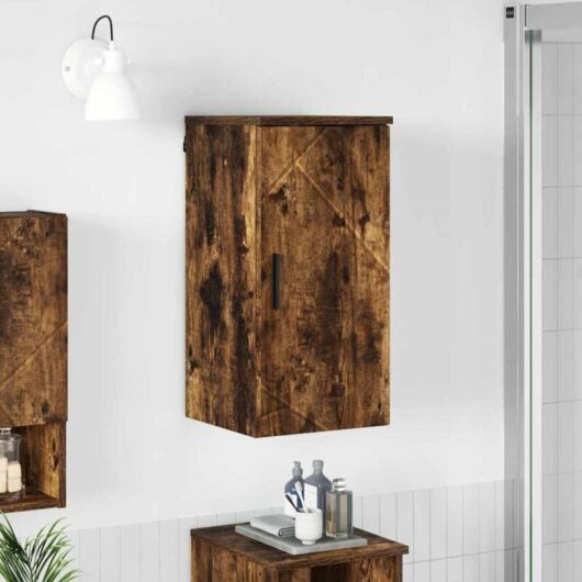 Bathroom Cabinet Wall-mounted Smoked Oak 30 x 31.5 x 61 cm vidaXL