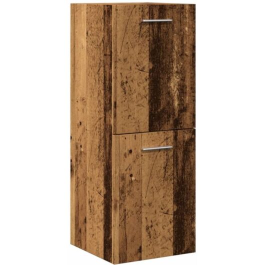 Bathroom Hanging Cabinet Old Wood 30x30x80 cm Engineered Wood Vidaxl