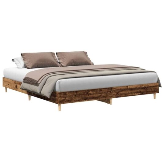 Bed Frame without Mattress Old Wood 180x200cm Engineered Wood vidaXL