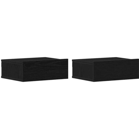 Floating Nightstands 2 pcs Black Oak 40x32x15 cm Engineered Wood vidaXL