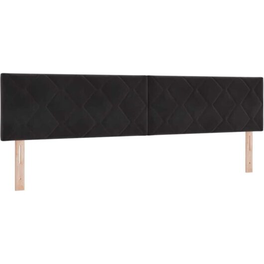 Headboard Wall-mounted Geometric Manual Black 200 cm Velvet Vidaxl