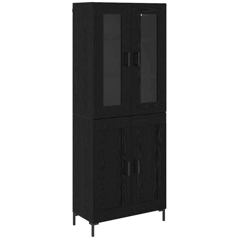 Highboard 2 pcs Black Oak 69.5 x 34 x 180 cm Engineered Wood vidaXL