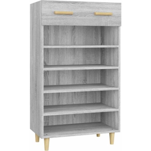Shoe Cabinet Grey Sonoma 60x35x105 cm Engineered Wood vidaXL