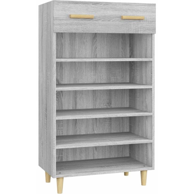 Shoe Cabinet Grey Sonoma 60x35x105 cm Engineered Wood vidaXL