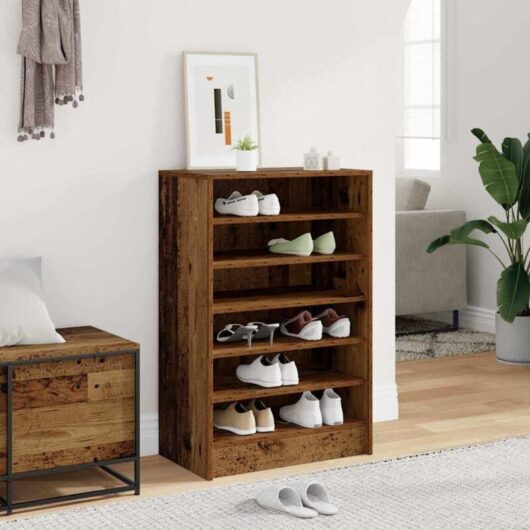 Shoe Cabinet Old Wood 60x35x92 cm Engineered Wood Vidaxl