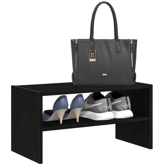 Shoe Rack Stackable Black Oak 60x30x30.5 cm vidaXL