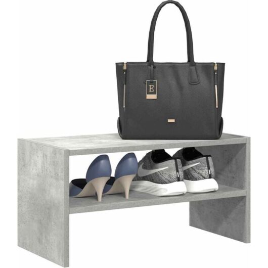 Shoe Rack Stackable Concrete Grey 60x30x30.5 cm Vidaxl
