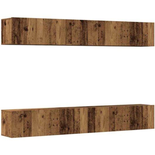 Vidaxl - Wall Mounted tv Cabinets 4 pcs Old Wood 100x30x30 cm