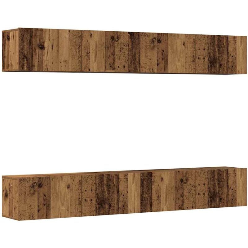 Vidaxl - Wall Mounted tv Cabinets 4 pcs Old Wood 100x30x30 cm