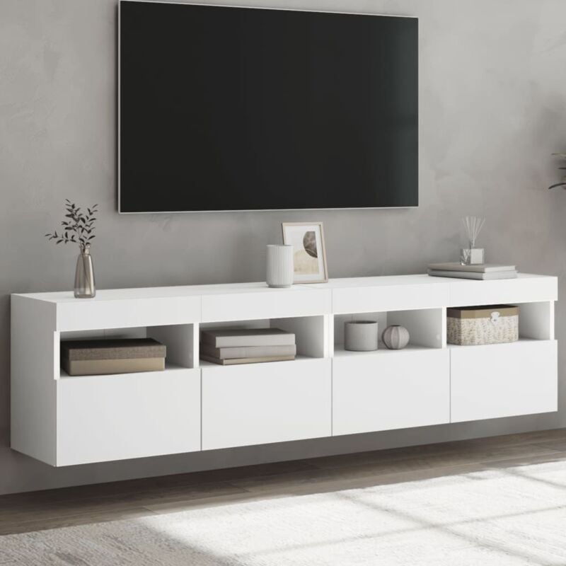 Vidaxl - tv Wall Cabinets with led Lights 2 pcs White 80x30x40 cm
