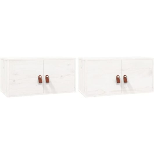 Wall Cabinets 2 pcs White 60x30x30 cm Solid Wood Pine vidaXL